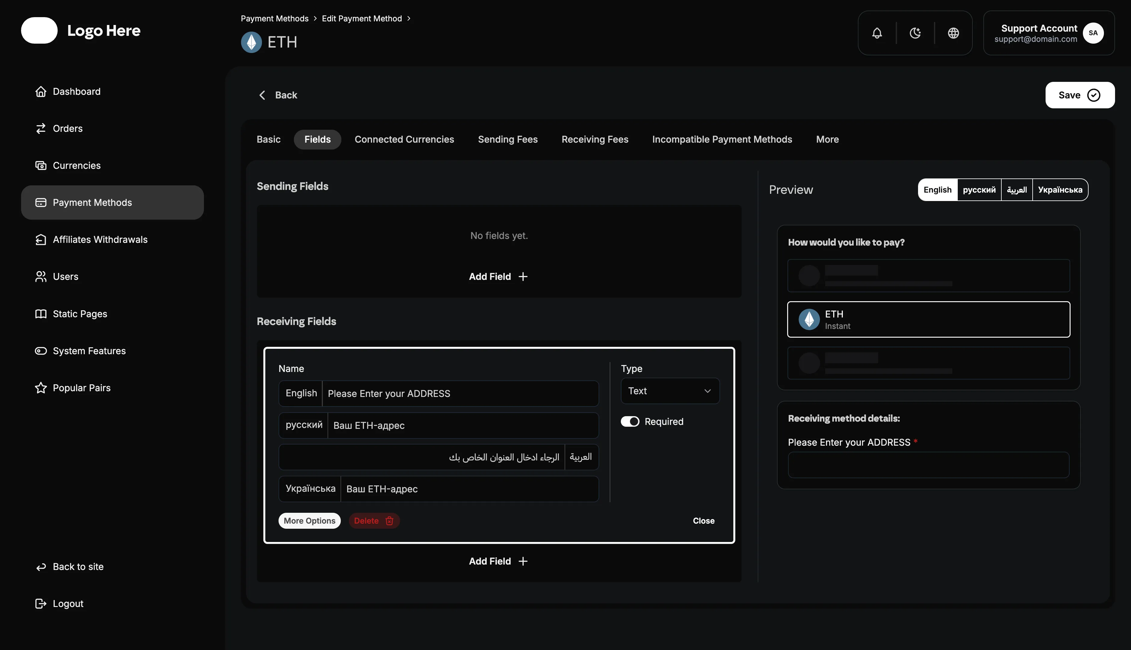 Admin Panel Dashboard