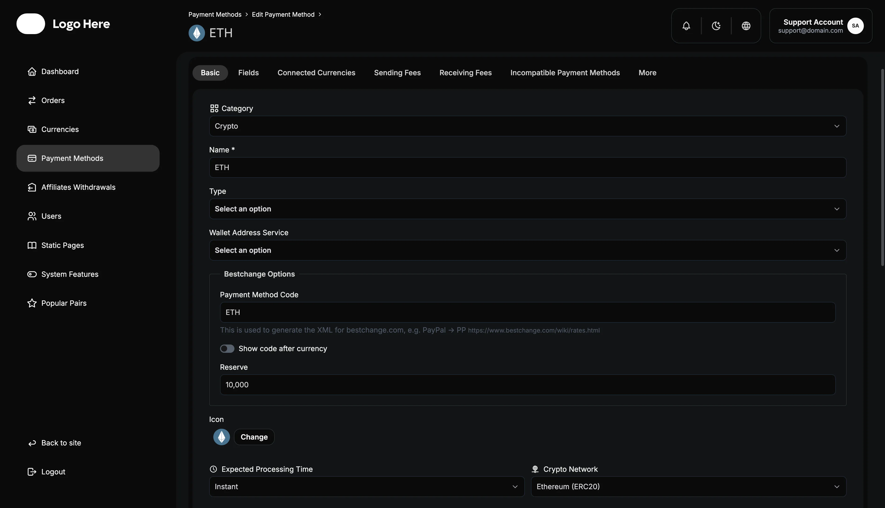 Payment configuration